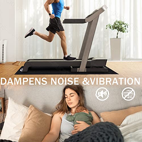 BUCKLOS Treadmill Mat for Walking Pad and Home Gym Equipment | 6MM thick 36"x72" Treadmill mat for carpet and hardwood floors Non-slip surface reduce vibration and workout noise - size: 36"W x 72"L x 0.25"Th