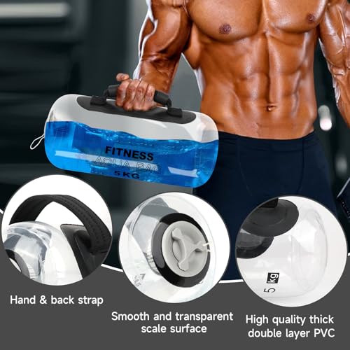 Aqua Bag Workout, Adjustable Training Bag and Power Bag with Water, Core and Balance Trainer, Portable Stability Fitness &Full Body Exercise Equipment for Weight