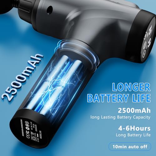 APHERMA Massage Gun, Muscle Massage Gun for Athletes Handheld Electric Deep Tissue Back Massager, Percussion Massage Device for Pain Relief with 30 Speed Levels 9 Heads - color: Grey