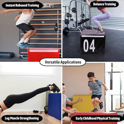 Free Combination Foam Plyometric Jump Box, Height Exercise Box Multiple Height Levels With Non-Slip Surface & EPE Foam For Plyometrics HIIT Strength Training Home Gym (Size:02#-35.4 * 21.7 * 11.8in) - size: 02#-35.4*21.7*11.8in