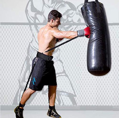 Speed and Agility Resistance Bands Trainer for Vertical Jump Squat Boxing MMA Taekwondo Karate Bounce Softball Basketball Volleyball Football Training - color: Black