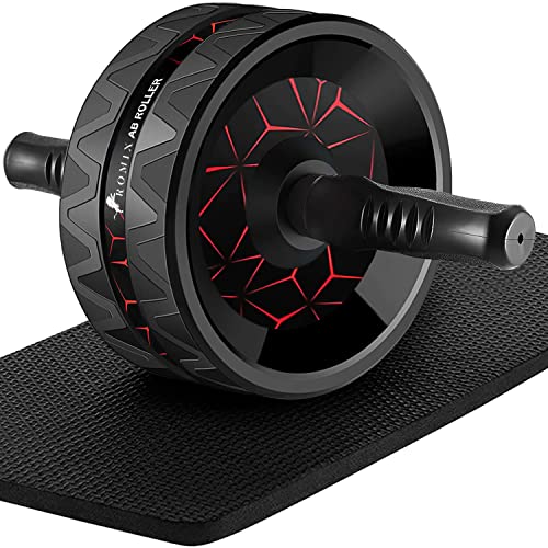 Ab Roller Wheel for Abs Workout, Exercise Wheels with Thick Knee Pad, No Noise Ab Wheel Roller for Core Workout, Abdominal Exercise, Rueda Para Abdominales, Home Gym Fitness Equipment for Men Women