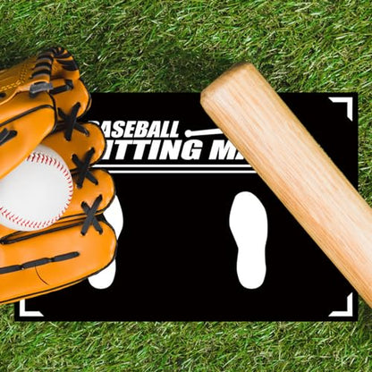 Baseball Training Mat, T Ball, Baseball and Softball Batter Stance Training Mat, Batting Mat 23.6 x 35.4 Inch