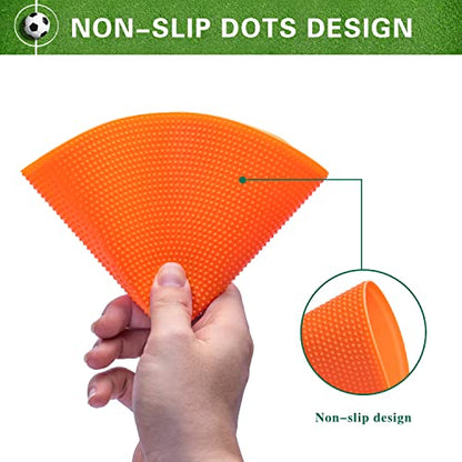 Poly Spot Markers 4inch/9 inch Non-Slip Rubber Agility Markers Flat Field Cones Floor Dots for Football, Soccer, Basketball Training Markers, School Activities, Exercise Drills, Social Distancing - style: 9inch 6Pcs(Red-orange)