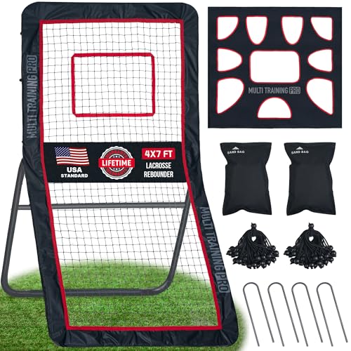 Heavy-Duty Lacrosse Rebounder for Backyard 4x7 ft/4x6 ft Volleyball Rebounder Net Bounce Back with Adjustable Angles