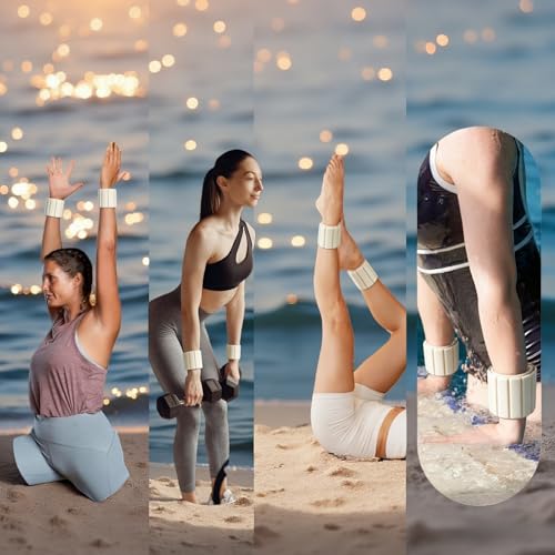Upgraded Magnetic Ankle Weights & Wrist Weights 2 Pack (1.1 lbs Each), Silicone Waterproof Non-Slip Adjustable Wrist/Ankle Weights for Women Men, Portable Fashion Fitness Weights for Jogging Yoga Pilates Swimming HIIT, Ideal Workout Gift