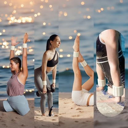 Upgraded Magnetic Ankle Weights & Wrist Weights 2 Pack (1.1 lbs Each), Silicone Waterproof Non-Slip Adjustable Wrist/Ankle Weights for Women Men, Portable Fashion Fitness Weights for Jogging Yoga Pilates Swimming HIIT, Ideal Workout Gift