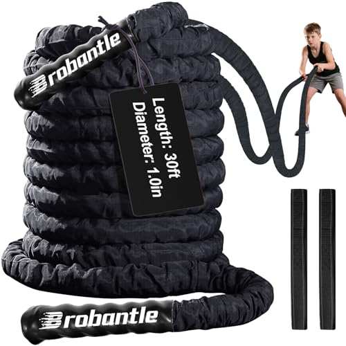 Battle Rope 1/1.26/1.5/2 Inch Diameter,Pink 30FT/40FT/50FT Exercise Workout Ropes for Home Gym Heavy Weighted Training Rope for Working Out - style: 1 inch 30ft