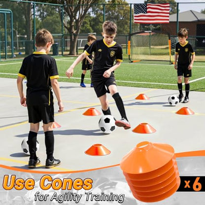Happy Jump 7x5' & 5x3.6' Portable Soccer Goals for Kids Ages 6-14, Weatherproof Net and Steel Frame for Backyard Fun and Outdoor Training, Quick Setup and Sturdy for All Weather Conditions