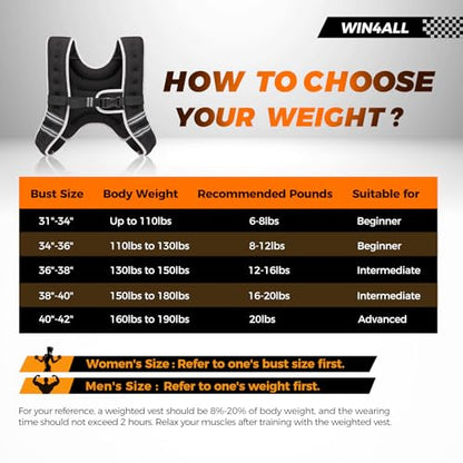Weighted Vest Woman, 6lb/8lb/12lb/16lb/20lb, Adjustable Women Weighted Vest for Walking, Strength Training, Running, Fitness, Muscle Building, Black