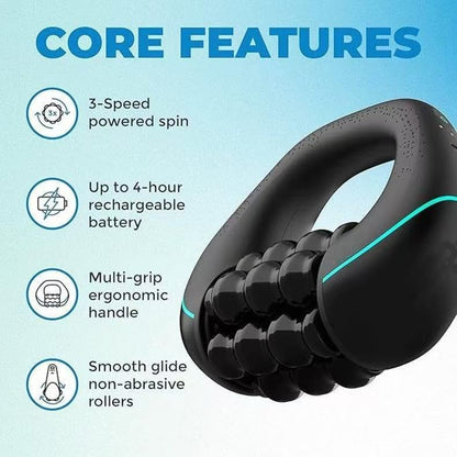 Electric Handheld Massage Roller Deep Tissue Percussive Muscle Massager for Legs, Back, Body Portable Rolling Pain Relief Tool for Muscle Soreness & Cellulite Appearance USB Rechargeable