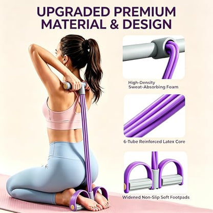 Gropething Resistance Band, 6-Tube, 20 Pounds | Elastic Workout Band, Handles with Foam Grips, Non-Slip, Home Full Body Sculpting & Stretching