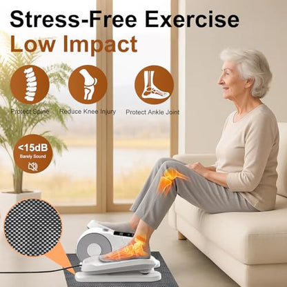 VIVURN® 028 Under Desk Elliptical 12 Speed 5 Modes Motorized Leg Exerciser While Sitting for Seniors As Seen on TV Low Impact Electric Pedal Exerciser with Non-Slip Mat Quiet for Home and Office