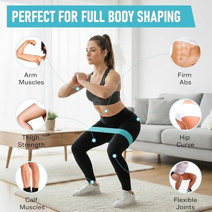 Poler Booty Resistance Bands Set for Women – 3 Fabric Bands (Light, Medium, Heavy) + Pilates Ball – Non-Slip Glute & Leg Workout Kit for Home Fitness, Yoga & Strength Training