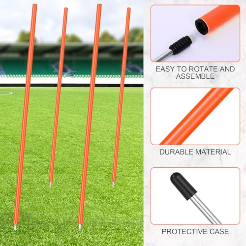 Blulu 5/10/30pcs Training Agility Pole,5ft Adjustable - color: Orange