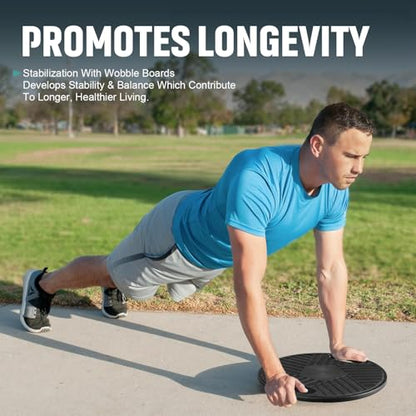 Wobble Balance Board Portable Balance Board with Handle for Balance Training and Core Trainer Balance Stability Trainer Healthy Material Non-Skid Bump Surface & Physical Therapy