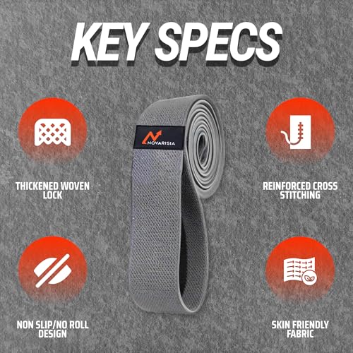 76 Inches Long Heavy Fabric Resistance Bands for Women and Men - Non-Slip, Durable Exercise Bands for Stretching, Yoga, Home Fitness - color: Gray 76" Long Belt