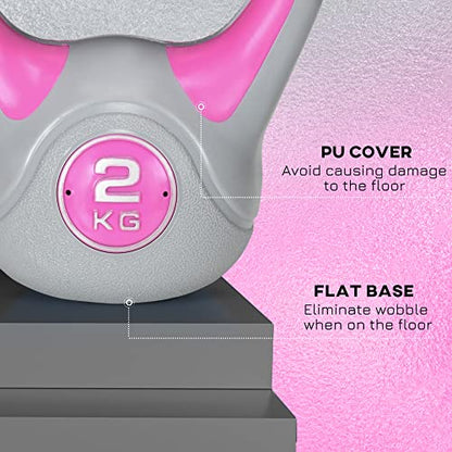SPORTNOW Kettlebell, Kettle Bells with Handle for Home Gym Weight Lifting and Strength Training