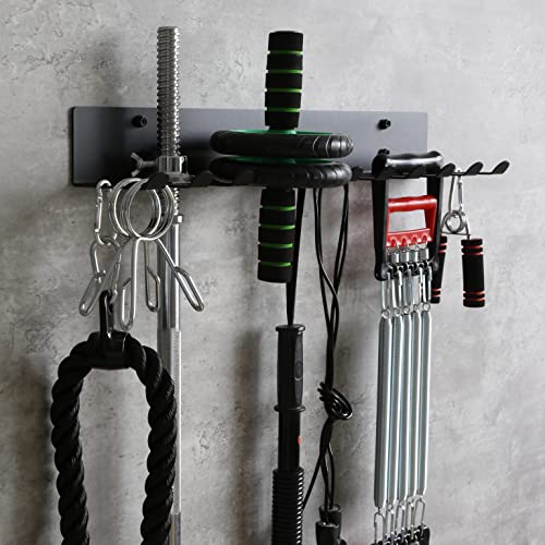 Multi-Purpose Gym Equipment Storage Rack Resistance Bands Storage Hanger Barbell Rack Heavy Duty Gym Rack for Exercise Bands, Lifting Belts and Jump Ropes - color: Black