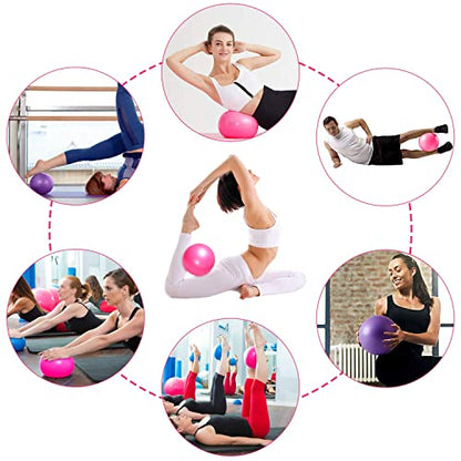 2 Pcs Pilates Ball 23cm Small Exercise Ball Stability Ball for Yoga Barre Core Training and Physical Therapy- Comes with Inflatable Straw