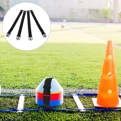 4Pcs Soccer Cone Straps for Agility Drills Sport Training Disc Cones Multi-Sport Field Markers Adjustable Flexible for Soccer Football Practice Gym Training and OutdoorSport