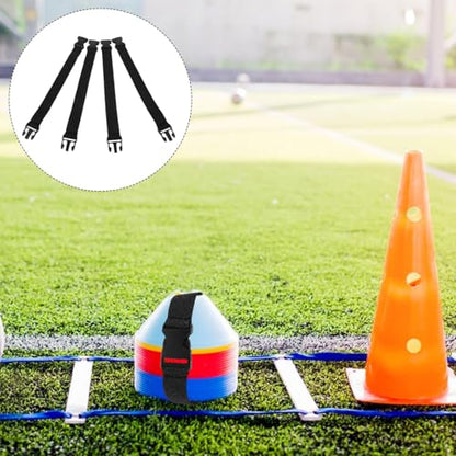 4Pcs Soccer Cone Straps for Agility Drills Sport Training Disc Cones Multi-Sport Field Markers Adjustable Flexible for Soccer Football Practice Gym Training and OutdoorSport
