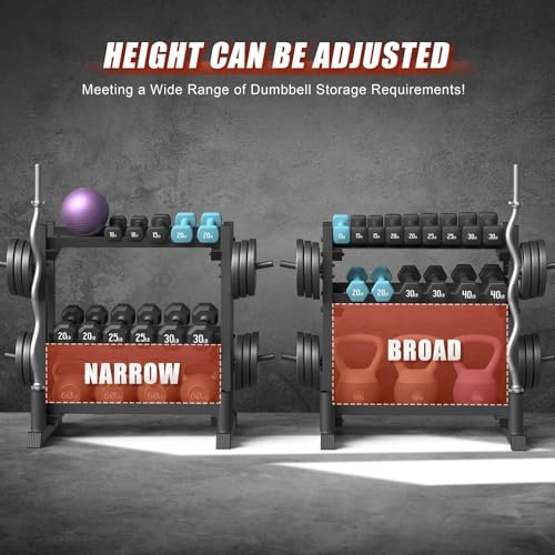 Jusgym Dumbbell Rack Stand Only, 3 Tier Adjustable Height & Angle 1100LBS - size: 18.78 x 48 x 36.54 inches