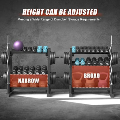 Jusgym Dumbbell Rack Stand Only, 3 Tier Adjustable Height & Angle 1100LBS - size: 18.78 x 48 x 36.54 inches