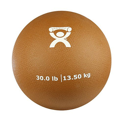 CanDo Soft Medicine Ball 9" Diameter 30lb Gold Exercise Ball for Physical Therapy and Fitness Exercises, Easy Grip Rubber Weighted Ball for Workouts - size: 30 Pound