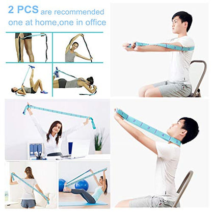 Nitpicker Stretching Straps Hamstring Stretcher Device Elastic Exercise Band Yoga mat Carrying Straps Leg Exercise Equipment Stretching Strap with Loops for Flexibility Stretch Strap 11 Loops