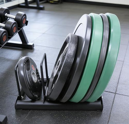 Weight Rack with Dividers 660 LBS Capacity Olympic Weight Plate Rack for Home Gym Freestanding Dumbbell Organizer with 3-Section Spacing for Thin & Thick Plates