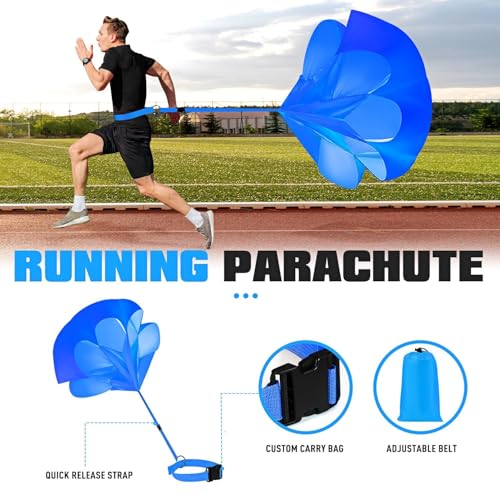 Agility Training Equipment, Soccer Training Equipment, Agility Speed Training Set for Kid Youth Adult, 20FT Agility Ladder, 4 Hurdles,12 Soccer Cones, Jump Rope, Running Parachute, Drill Charts