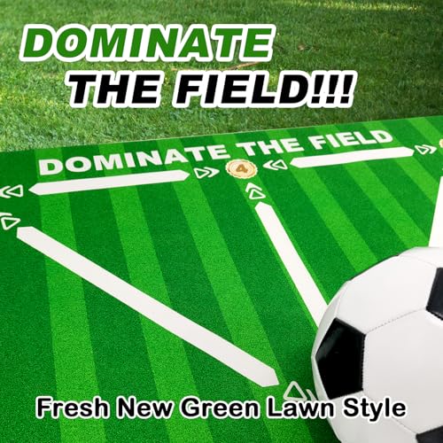 Non-Slip Thickened Soccer Training Mat with Guide - color: Green-White