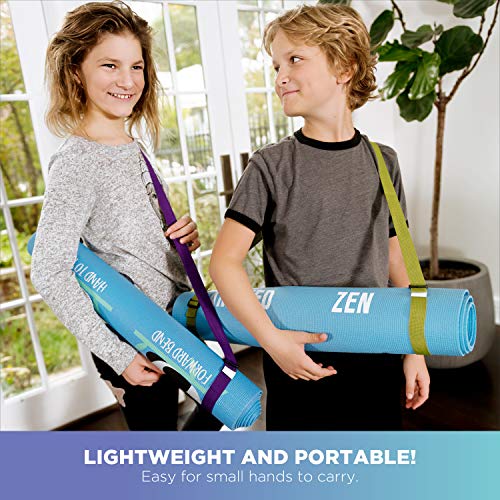 Bean Products Yoga Mat for Exercise - Non Slip Thick Comfortable Workout Floor Mat for Adults and Kids - Eco Friendly Foldable Yoga Mat for Yoga, Pilates, Gym and Stretching