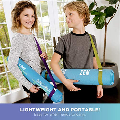 Bean Products Yoga Mat for Exercise - Non Slip Thick Comfortable Workout Floor Mat for Adults and Kids - Eco Friendly Foldable Yoga Mat for Yoga, Pilates, Gym and Stretching