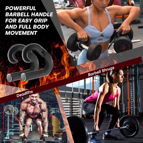 Neutral Grip Pull Up Handles - Heavy Duty Multi-Purpose Handles for Pull Ups & Deadlifts - Ergonomic Workout Handles & Exercise Machine Attachments with Premium Grips