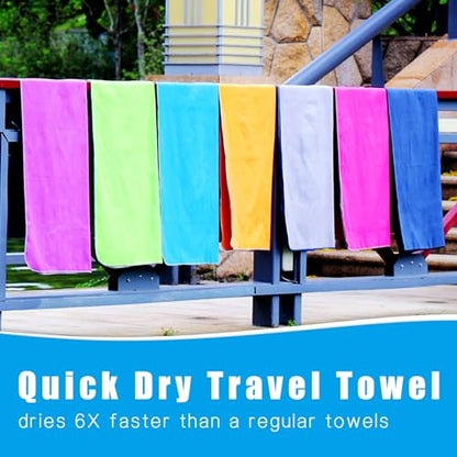 2 Pack Microfiber Camping Towel, Quick Dry Towel, Soft Absorbent Compact Travel Gym Workout Sweat Towel for Beach Yoga Swim Travel Camping Hiking Backpack Essentials (S:32"x16")
