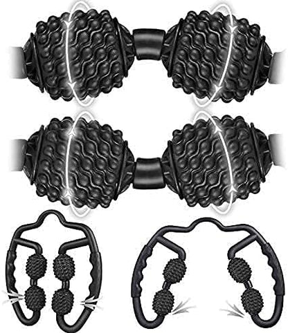 Shadowfit Muscle Massager Roller, Trigger Point Foam Roller for Calves, Legs, Arms, Shin Splints, Massage Tool to Relieve Soreness, Stiffness, and Tight Muscles, Cellulite Deep Tissue Massaging - color: Black