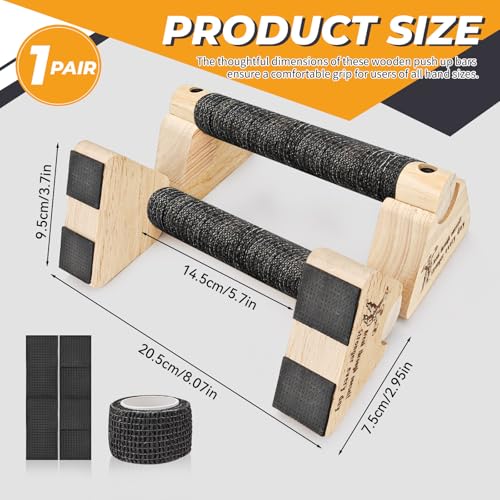 Parallettes Push Up Bars wooden, Push Up Bars for Handstand Training, Mini Handle Pumps for Men
