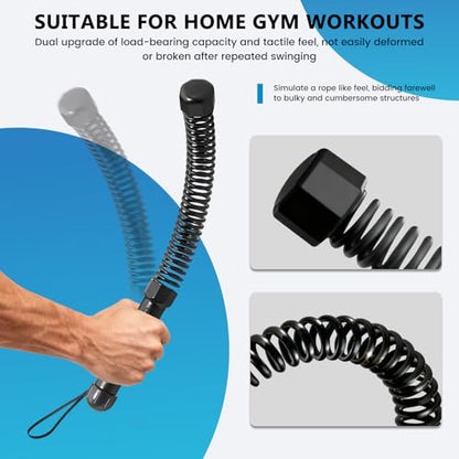 Cordless Battle Rope, Ropeless Training Rope, Heavy Duty Cordless Battle Rope, Heavy Duty Portable Cordless Battle Ropes for Home Gym,Strength Training, Arm Toning & Functional Fitness