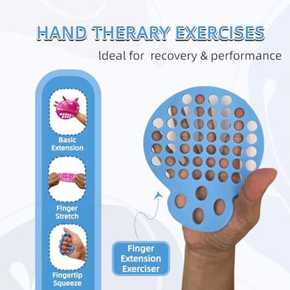 Hand Exerciser Grip Strengthener, Finger Extension Exerciser，Finger Stretcher for Hand Therapy, Relieve Pain for Arthritis, Carpal Tunnel（2 Pcs)
