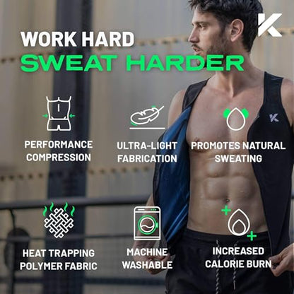 Kewlioo Men's Heat Trapping Zipper Sweat Enhancing Vest - Sauna Suit Shirt Compression Vest Shapewear Top for Gym Exercise - color: Gray Camo, size: 4X-Large-5X-Large