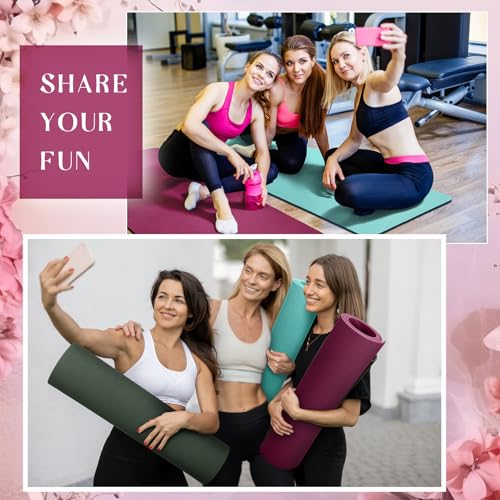 Timgle 6 Pack Yoga Mats Bulk 68 x 24 Inches Non Slip Exercise Yoga Mat 4 mm Thick Anti Slip Tear Resistant Sports Gym for Fitness Stretching Home Workout and Studio