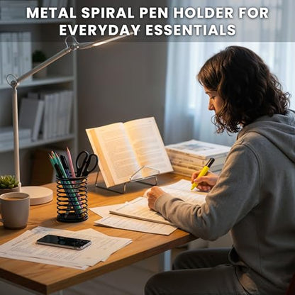 Wire Pencil Holder for Desk | Spring Shaped Pen Cup Holder & Pencil Cup Organizerfor Desk | Multipurpose Cute Pen Holders & Countertop Toothbrush Holders | Unique Stationary Organizer for Desks - style: Style C
