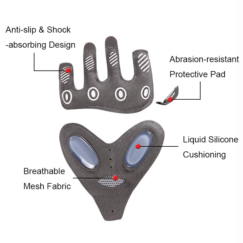 Workout Gloves for Men Women Exercise Gloves for Weight Lifting Fitness Cycling Gym Training with Grip Cushion Pads - color: Black