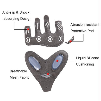 Workout Gloves for Men Women Exercise Gloves for Weight Lifting Fitness Cycling Gym Training with Grip Cushion Pads - color: Black