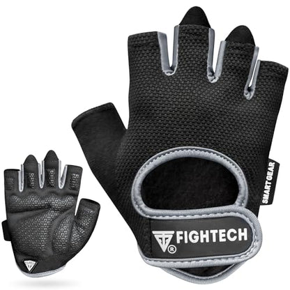 Workout Gloves for Men and Women, Fingerless Weight Lifting Gloves with Cushioned Palms, Gym Gloves for Exercise Fitness Training Climbing Cycling, Breathable and Lightweight - size: Large