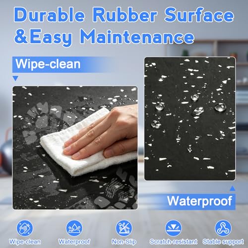 0.56" Thick Rubber Gym Floor Mats, 24 Tiles 96 SqFt, Heavy Duty Flooring - size: 24 Tiles (96 Sq Ft)