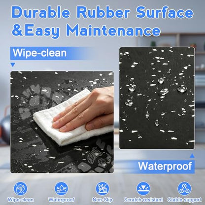 0.56" Thick Rubber Gym Floor Mats, 24 Tiles 96 SqFt, Heavy Duty Flooring - size: 24 Tiles (96 Sq Ft)