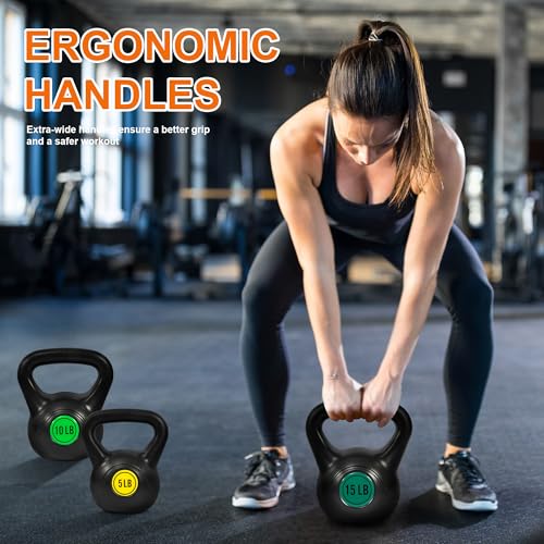 Fitvids Kettlebell Sets Piece Strength Training KettleBells Weight Set